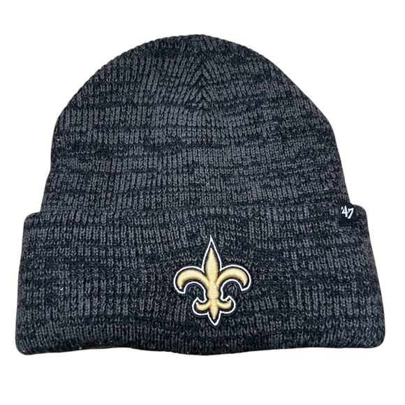 NFL New Orleans Saints gray Heather knit beanie football one size - Picture 1 of 5